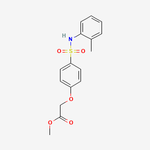 molecular formula C16H17NO5S B5778553 methyl (4-{[(2-methylphenyl)amino]sulfonyl}phenoxy)acetate 