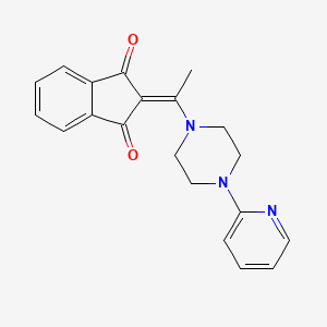 molecular formula C20H19N3O2 B5778557 2-{1-[4-(2-pyridinyl)-1-piperazinyl]ethylidene}-1H-indene-1,3(2H)-dione 