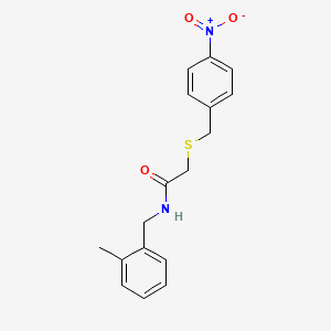 molecular formula C17H18N2O3S B5778580 N-(2-methylbenzyl)-2-[(4-nitrobenzyl)thio]acetamide 