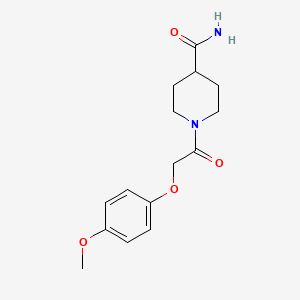 molecular formula C15H20N2O4 B5778610 1-[(4-methoxyphenoxy)acetyl]-4-piperidinecarboxamide 