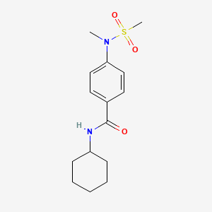 molecular formula C15H22N2O3S B5778628 N-cyclohexyl-4-[methyl(methylsulfonyl)amino]benzamide 
