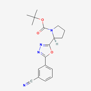 B577863 (S)-tert-butyl 2-(5-(3-cyanophenyl)-1,3,4-oxadiazol-2-yl)pyrrolidine-1-carboxylate CAS No. 1260605-21-7