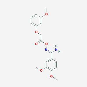 molecular formula C18H20N2O6 B5778639 3,4-dimethoxy-N'-{[(3-methoxyphenoxy)acetyl]oxy}benzenecarboximidamide 