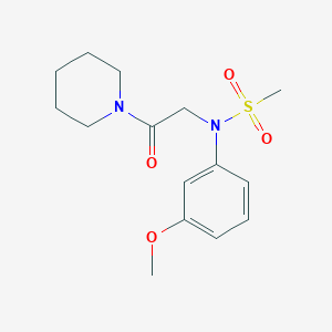 molecular formula C15H22N2O4S B5778736 N-(3-methoxyphenyl)-N-[2-oxo-2-(1-piperidinyl)ethyl]methanesulfonamide 