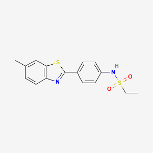 molecular formula C16H16N2O2S2 B5778737 N-[4-(6-methyl-1,3-benzothiazol-2-yl)phenyl]ethanesulfonamide 