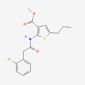 molecular formula C17H18ClNO3S B5778747 methyl 2-{[(2-chlorophenyl)acetyl]amino}-5-propyl-3-thiophenecarboxylate 