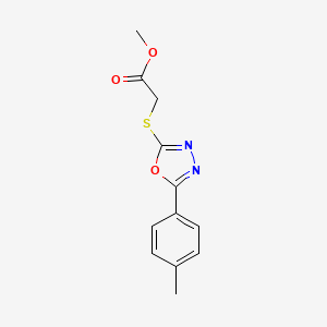 molecular formula C12H12N2O3S B5778771 methyl {[5-(4-methylphenyl)-1,3,4-oxadiazol-2-yl]thio}acetate 