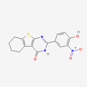 molecular formula C16H13N3O4S B5778806 2-(4-hydroxy-3-nitrophenyl)-5,6,7,8-tetrahydro[1]benzothieno[2,3-d]pyrimidin-4(3H)-one 