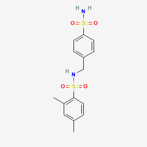 molecular formula C15H18N2O4S2 B5778820 N-[4-(aminosulfonyl)benzyl]-2,4-dimethylbenzenesulfonamide 