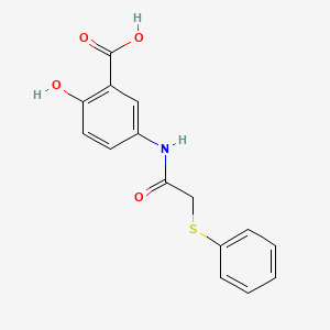 molecular formula C15H13NO4S B5778834 2-hydroxy-5-{[(phenylthio)acetyl]amino}benzoic acid 