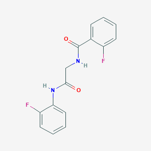 molecular formula C15H12F2N2O2 B5778835 2-fluoro-N-{2-[(2-fluorophenyl)amino]-2-oxoethyl}benzamide 