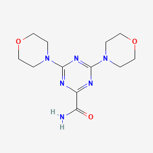 molecular formula C12H18N6O3 B5778837 4,6-di-4-morpholinyl-1,3,5-triazine-2-carboxamide 
