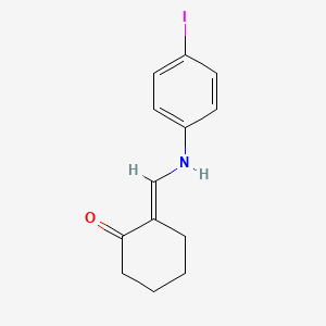 molecular formula C13H14INO B5778859 2-{[(4-iodophenyl)amino]methylene}cyclohexanone 