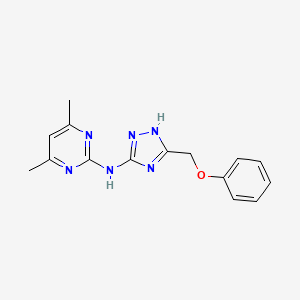 4,6-dimethyl-N-[5-(phenoxymethyl)-1H-1,2,4-triazol-3-yl]-2-pyrimidinamine