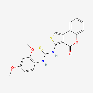 molecular formula C20H16N2O4S2 B5778891 N-(2,4-dimethoxyphenyl)-N'-(4-oxo-4H-thieno[3,4-c]chromen-3-yl)thiourea 