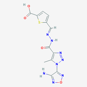 molecular formula C12H10N8O4S B5778904 5-(2-{[1-(4-amino-1,2,5-oxadiazol-3-yl)-5-methyl-1H-1,2,3-triazol-4-yl]carbonyl}carbonohydrazonoyl)-2-thiophenecarboxylic acid 