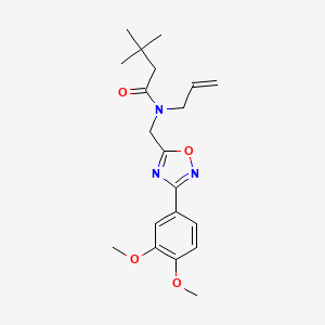 molecular formula C20H27N3O4 B5778927 N-allyl-N-{[3-(3,4-dimethoxyphenyl)-1,2,4-oxadiazol-5-yl]methyl}-3,3-dimethylbutanamide 