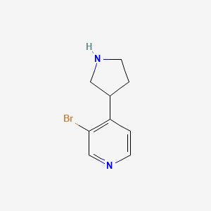 molecular formula C9H11BrN2 B577893 3-Bromo-4-(pyrrolidin-3-yl)pyridine CAS No. 1260823-05-9