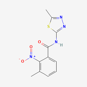 molecular formula C11H10N4O3S B5778944 3-methyl-N-(5-methyl-1,3,4-thiadiazol-2-yl)-2-nitrobenzamide 