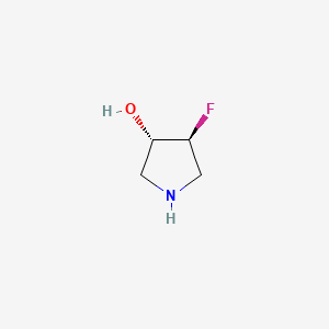 molecular formula C4H8FNO B577899 trans-4-Fluoropyrrolidin-3-ol CAS No. 1334320-82-9