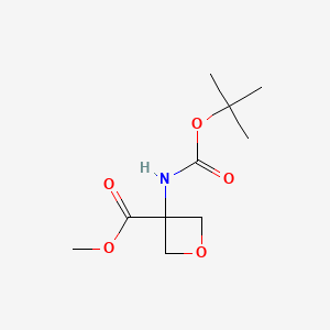 molecular formula C10H17NO5 B577900 Methyl 3-(boc-amino)-3-oxetanecarboxylate CAS No. 1363381-38-7
