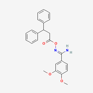 molecular formula C24H24N2O4 B5779002 N'-[(3,3-diphenylpropanoyl)oxy]-3,4-dimethoxybenzenecarboximidamide 