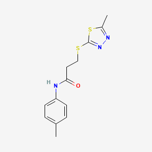 molecular formula C13H15N3OS2 B5779037 N-(4-methylphenyl)-3-[(5-methyl-1,3,4-thiadiazol-2-yl)thio]propanamide 