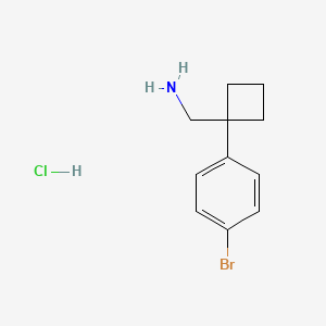 molecular formula C11H15BrClN B577904 (1-(4-Bromophenyl)cyclobutyl)methanamine hydrochloride CAS No. 1228878-45-2