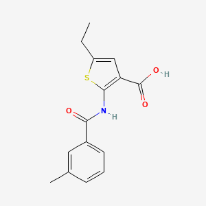 molecular formula C15H15NO3S B5779045 5-ethyl-2-[(3-methylbenzoyl)amino]-3-thiophenecarboxylic acid 
