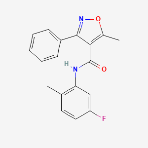 molecular formula C18H15FN2O2 B5779050 N-(5-fluoro-2-methylphenyl)-5-methyl-3-phenyl-4-isoxazolecarboxamide 