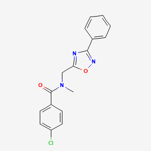 molecular formula C17H14ClN3O2 B5779067 4-chloro-N-methyl-N-[(3-phenyl-1,2,4-oxadiazol-5-yl)methyl]benzamide 