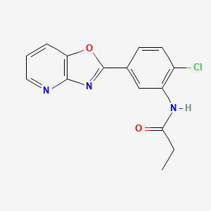 molecular formula C15H12ClN3O2 B5779074 N-(2-chloro-5-[1,3]oxazolo[4,5-b]pyridin-2-ylphenyl)propanamide 