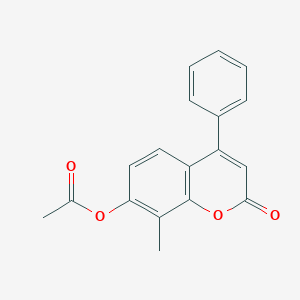 8-methyl-2-oxo-4-phenyl-2H-chromen-7-yl acetate