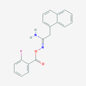 molecular formula C19H15FN2O2 B5779113 N'-[(2-fluorobenzoyl)oxy]-2-(1-naphthyl)ethanimidamide 