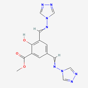 molecular formula C14H12N8O3 B5779136 methyl 2-hydroxy-3,5-bis[(4H-1,2,4-triazol-4-ylimino)methyl]benzoate 