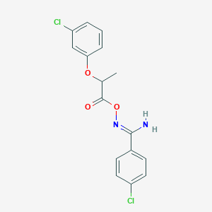 4-chloro-N'-{[2-(3-chlorophenoxy)propanoyl]oxy}benzenecarboximidamide