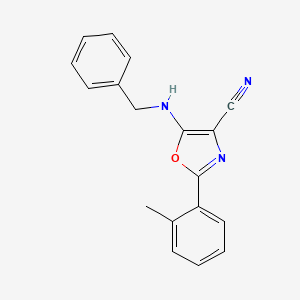 molecular formula C18H15N3O B5779168 5-(benzylamino)-2-(2-methylphenyl)-1,3-oxazole-4-carbonitrile 
