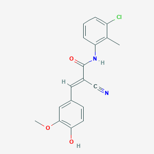 molecular formula C18H15ClN2O3 B5779202 N-(3-chloro-2-methylphenyl)-2-cyano-3-(4-hydroxy-3-methoxyphenyl)acrylamide 