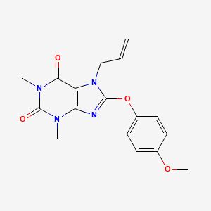 molecular formula C17H18N4O4 B5779240 7-allyl-8-(4-methoxyphenoxy)-1,3-dimethyl-3,7-dihydro-1H-purine-2,6-dione 