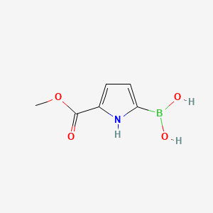molecular formula C6H8BNO4 B577926 (5-(Methoxycarbonyl)-1H-pyrrol-2-yl)boronic acid CAS No. 1217500-64-5