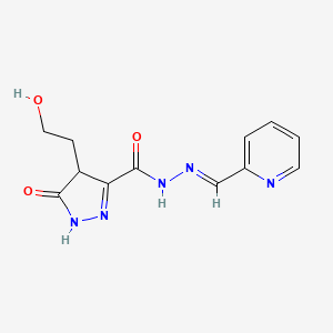 molecular formula C12H13N5O3 B5779312 4-(2-hydroxyethyl)-5-oxo-N'-(2-pyridinylmethylene)-4,5-dihydro-1H-pyrazole-3-carbohydrazide 