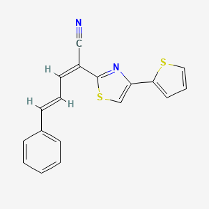 molecular formula C18H12N2S2 B5779314 5-phenyl-2-[4-(2-thienyl)-1,3-thiazol-2-yl]-2,4-pentadienenitrile 