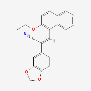 molecular formula C22H17NO3 B5779323 2-(1,3-benzodioxol-5-yl)-3-(2-ethoxy-1-naphthyl)acrylonitrile 