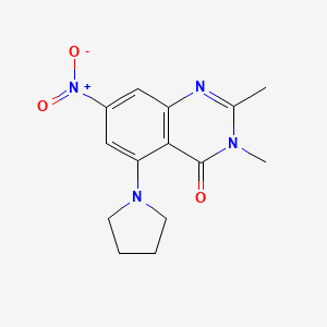molecular formula C14H16N4O3 B5779332 2,3-dimethyl-7-nitro-5-pyrrolidin-1-ylquinazolin-4(3H)-one 