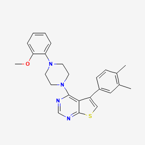 molecular formula C25H26N4OS B5779354 5-(3,4-dimethylphenyl)-4-[4-(2-methoxyphenyl)-1-piperazinyl]thieno[2,3-d]pyrimidine 