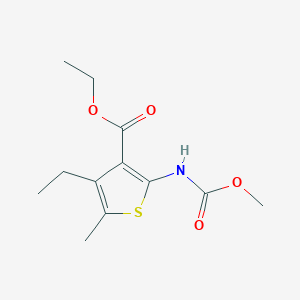 molecular formula C12H17NO4S B5779392 ethyl 4-ethyl-2-[(methoxycarbonyl)amino]-5-methyl-3-thiophenecarboxylate 
