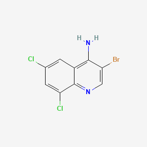 molecular formula C9H5BrCl2N2 B577940 3-Bromo-6,8-dichloroquinolin-4-amine CAS No. 1209763-24-5