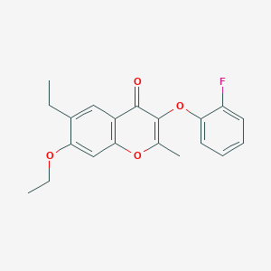 molecular formula C20H19FO4 B5779416 7-ethoxy-6-ethyl-3-(2-fluorophenoxy)-2-methyl-4H-chromen-4-one 