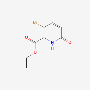 molecular formula C8H8BrNO3 B577946 Ethyl 3-bromo-6-hydroxypicolinate CAS No. 1214377-79-3