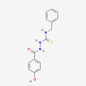 molecular formula C15H15N3O2S B5779469 N-benzyl-2-(4-hydroxybenzoyl)hydrazinecarbothioamide 